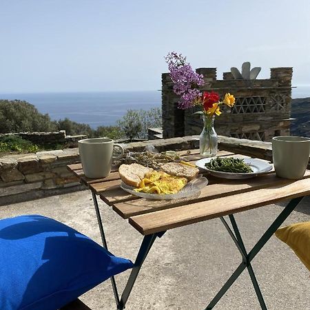 Andros Vineyard House With Sea View Apartman Sineti Kültér fotó