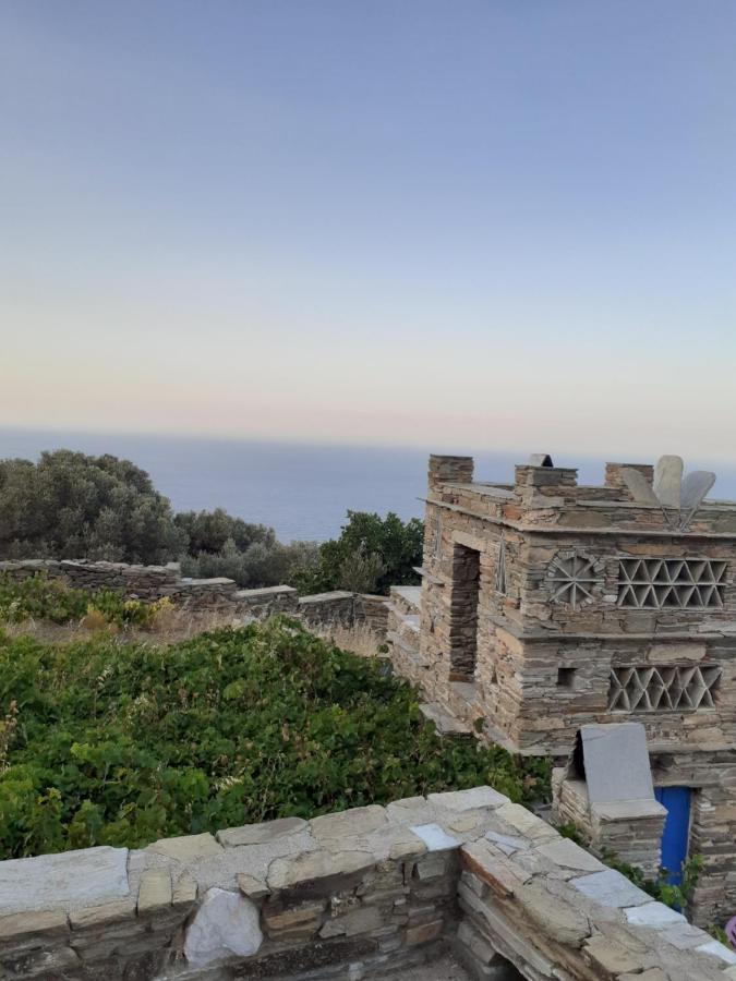 Andros Vineyard House With Sea View Apartman Sineti Kültér fotó