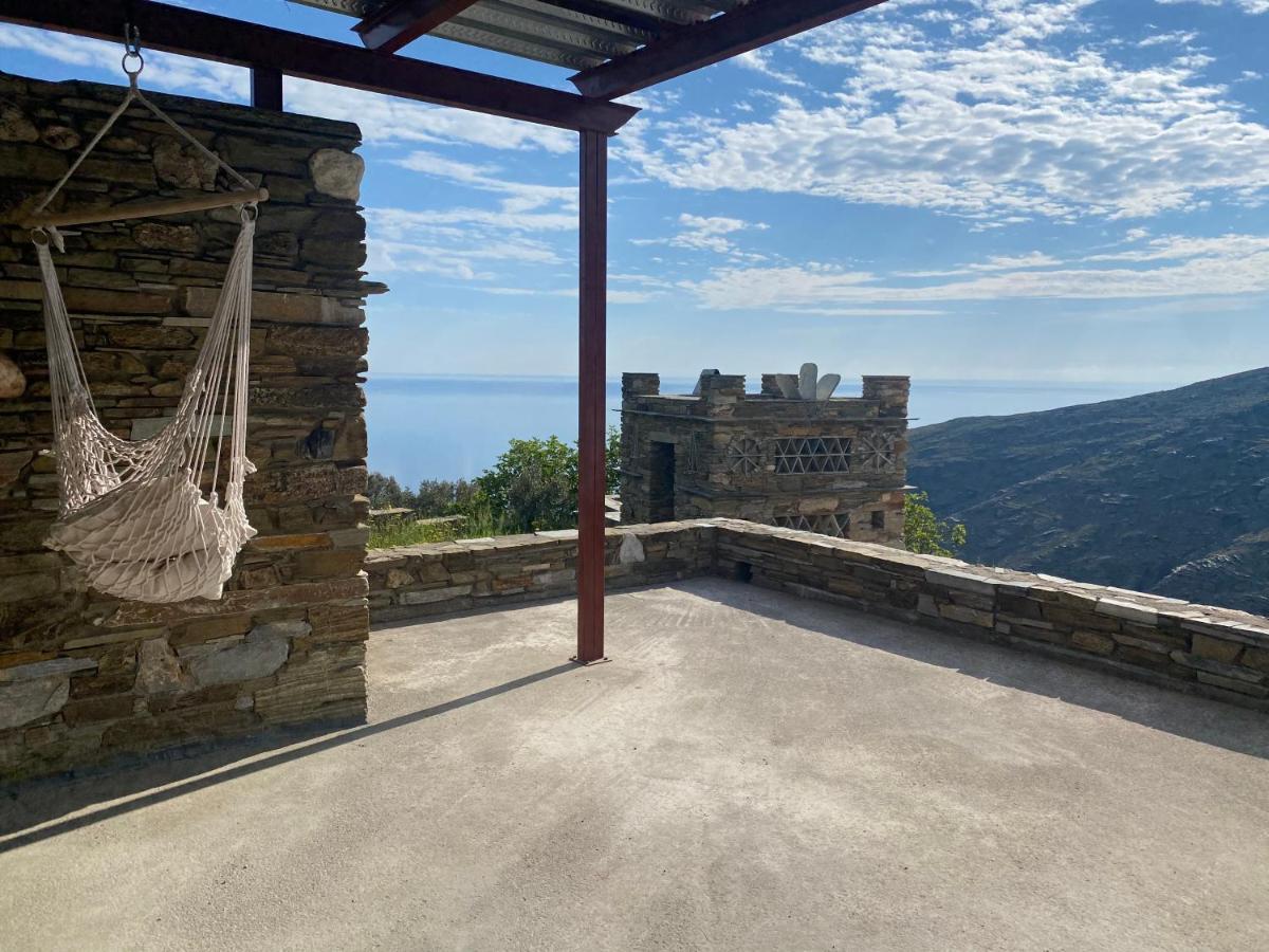 Andros Vineyard House With Sea View Apartman Sineti Kültér fotó